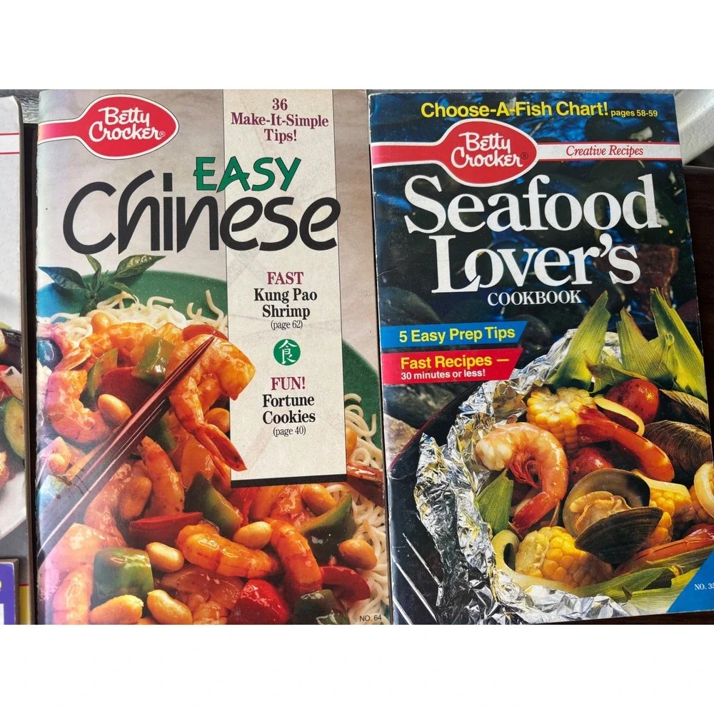 9 Betty Crocker Creative Recipes Cookbooks Vintage 90s Chinese‎ Mexican Seafood